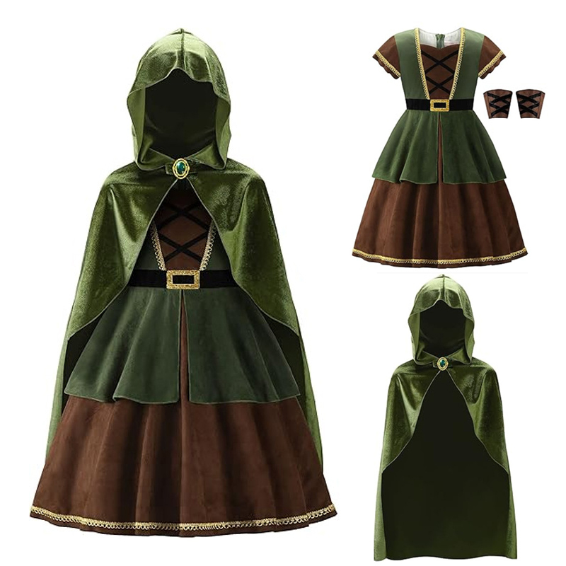 Halloween Costume Kids - Disfraz de Capa con Capucha Medieval