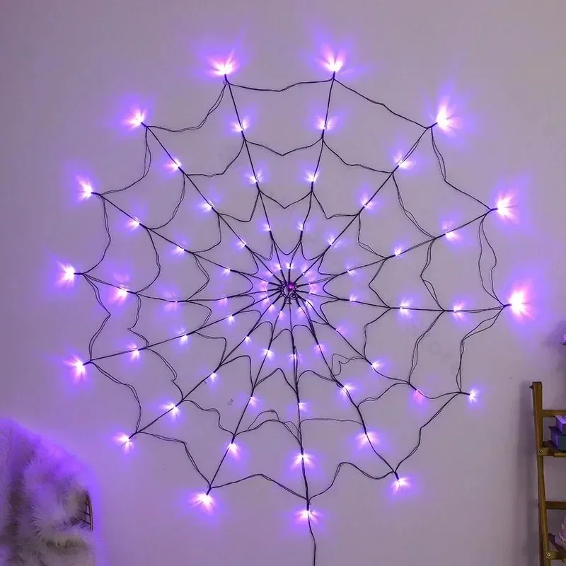 Spider Web Halloween Decoration - Guirnalda de Luces de Telaraña de