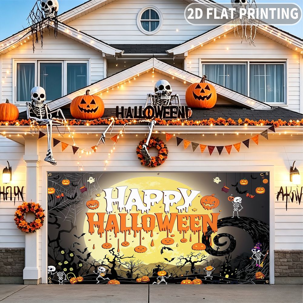 Halloween Skeleton Decoration - 1 pieza de pancarta plana 2D