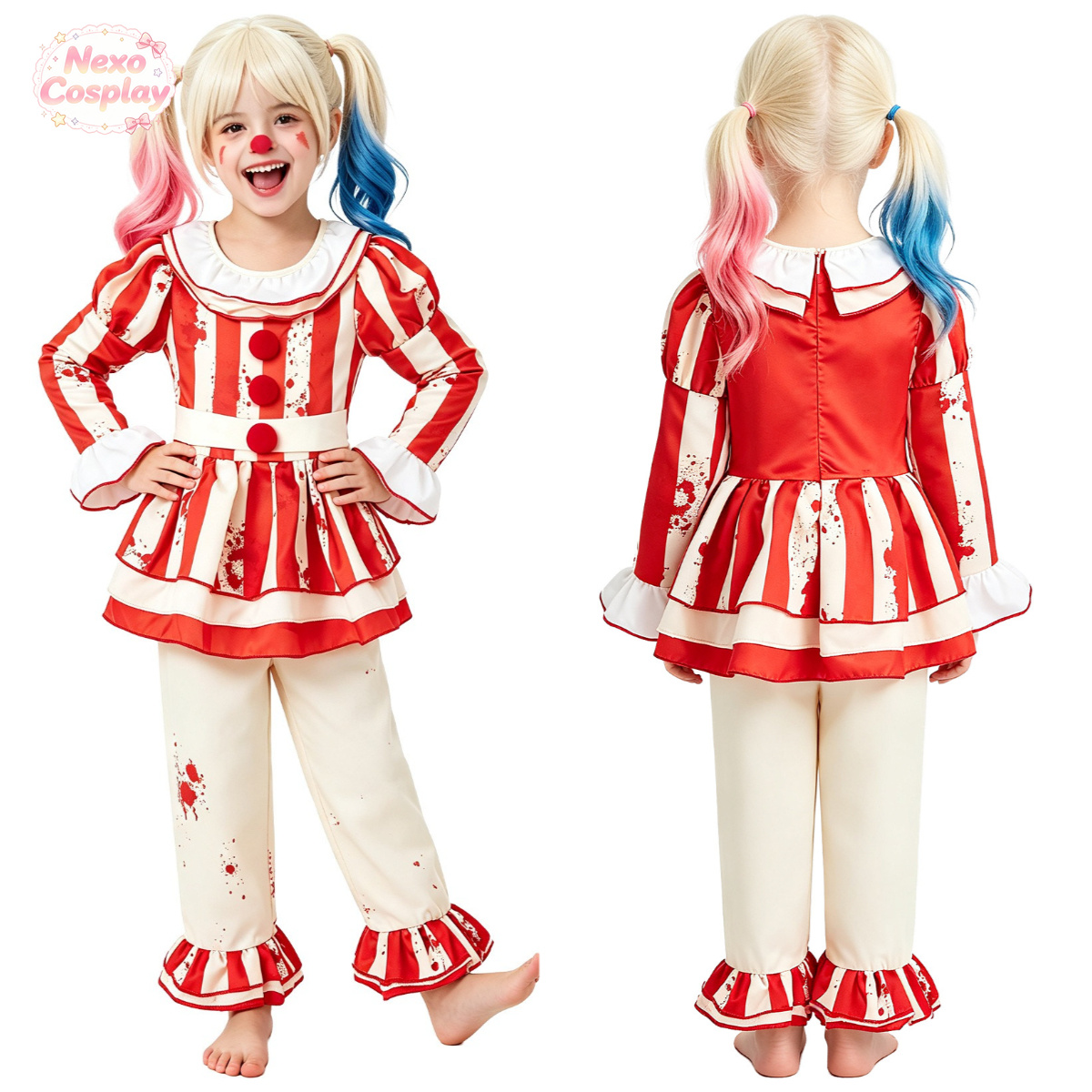 Halloween Costume Kids - Disfraz de Payaso de Terror a