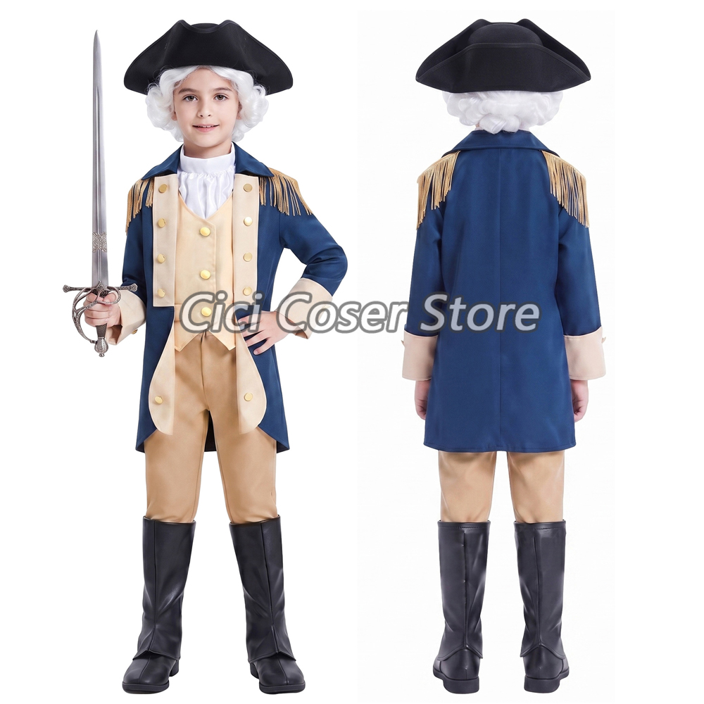 Halloween Costume Kids - Disfraz de George Washington para niños,
