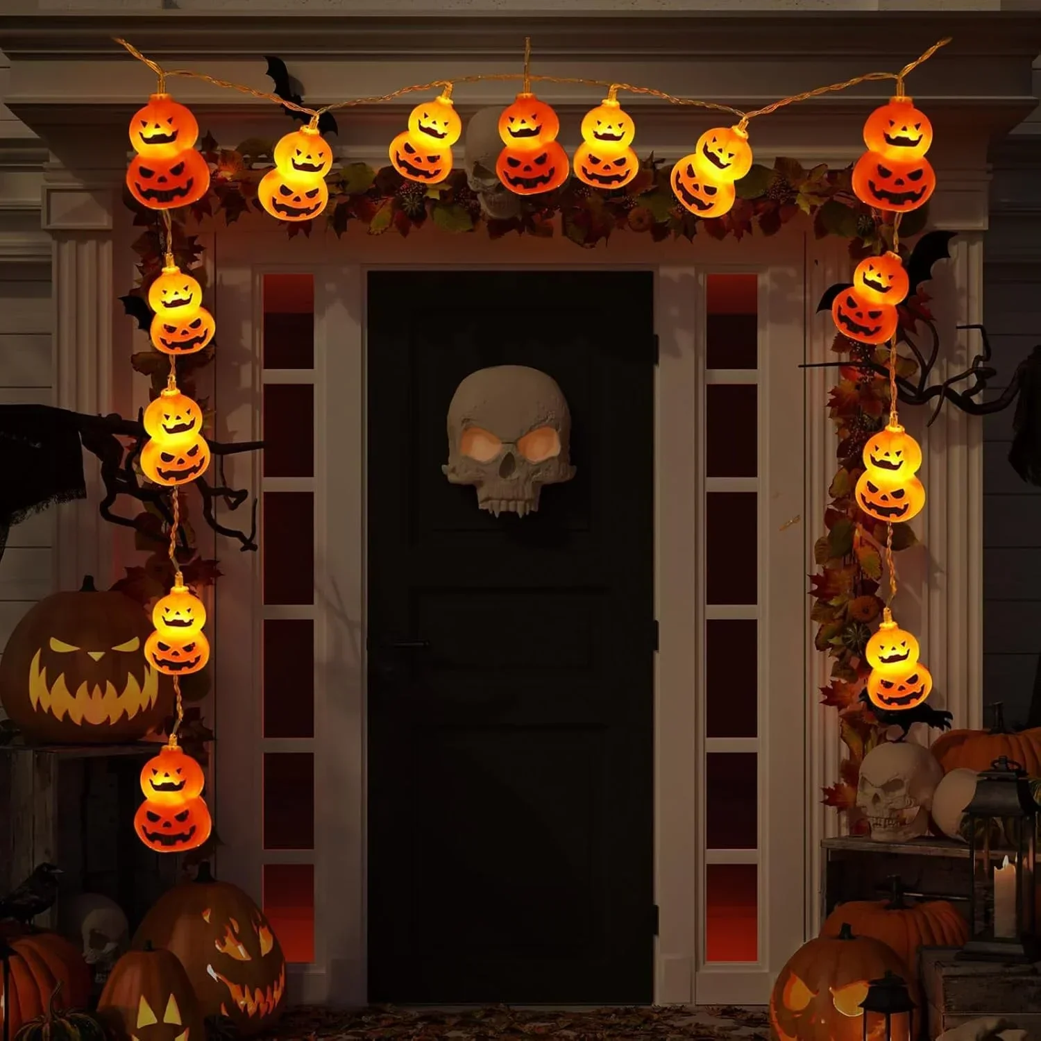 Halloween Led String Lights Orange - Guirnalda de luces con forma de