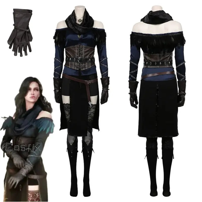 Halloween Costume Kids - Yennefer-Disfraz de fantasía para mujer y