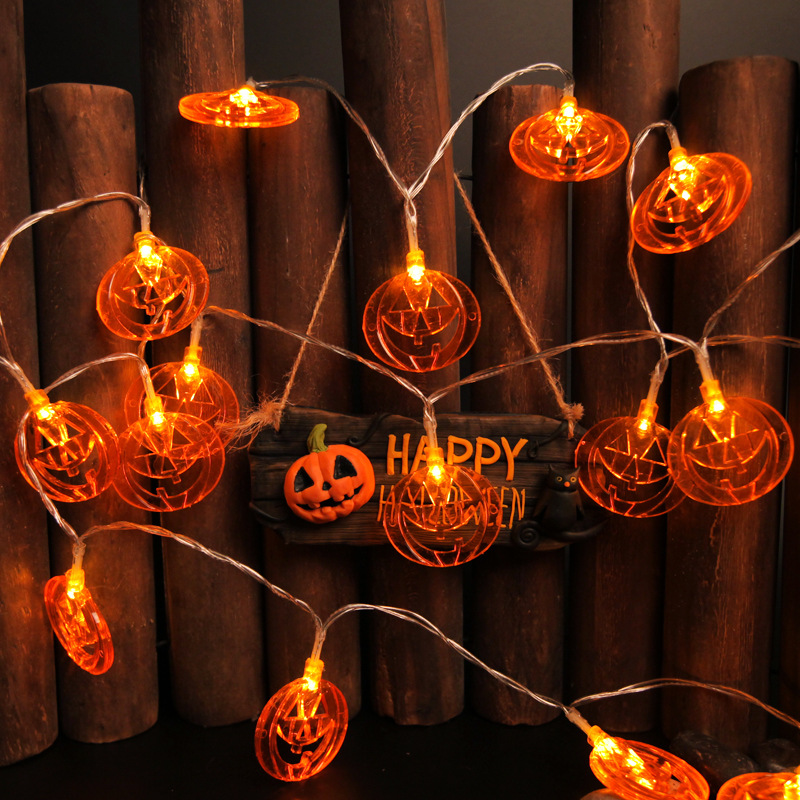 Halloween Pumpkin Decor Led - Luces de cadena con forma de