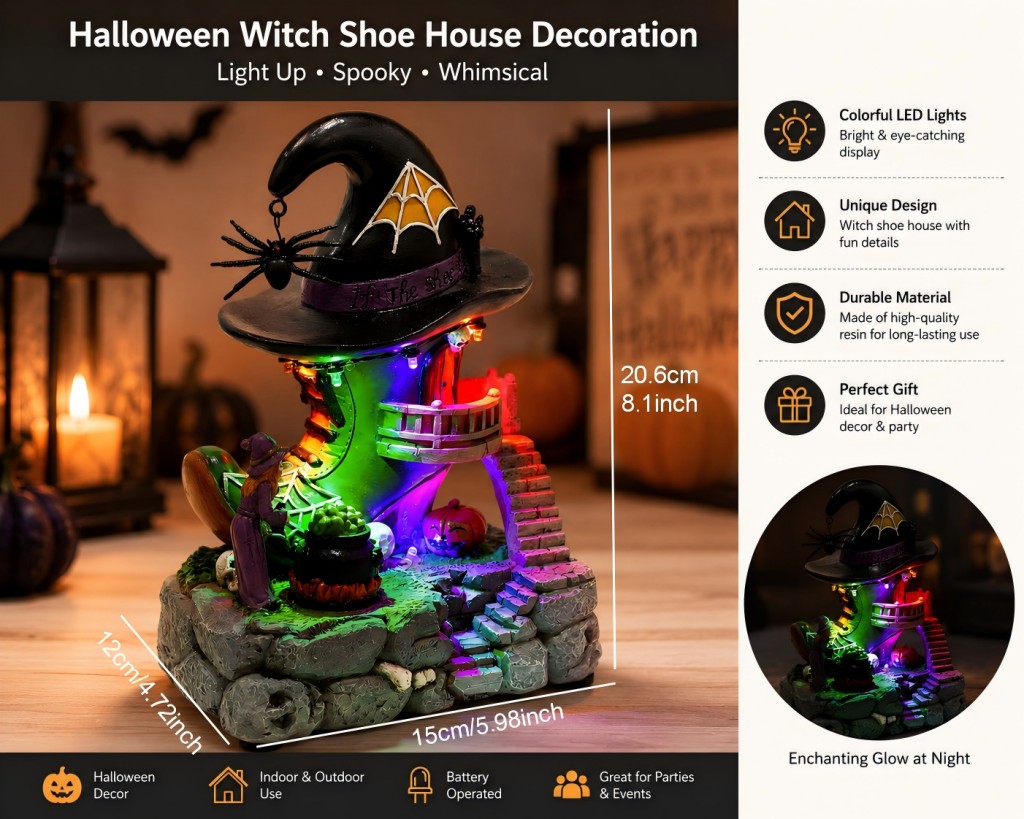 Casita de Bruja con Zapatos pa - Halloween Pumpkin Decor Led reseña y precio