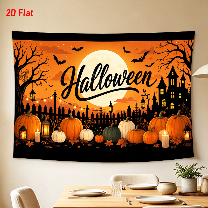 Tapiz de Halloween con Diseño  - Pumpkin Lantern Halloween reseña y precio