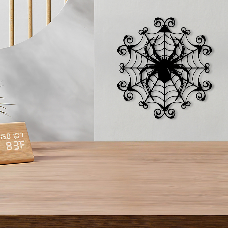 1 decoración de pared de metal - Spider Web Halloween Decoration reseña y precio