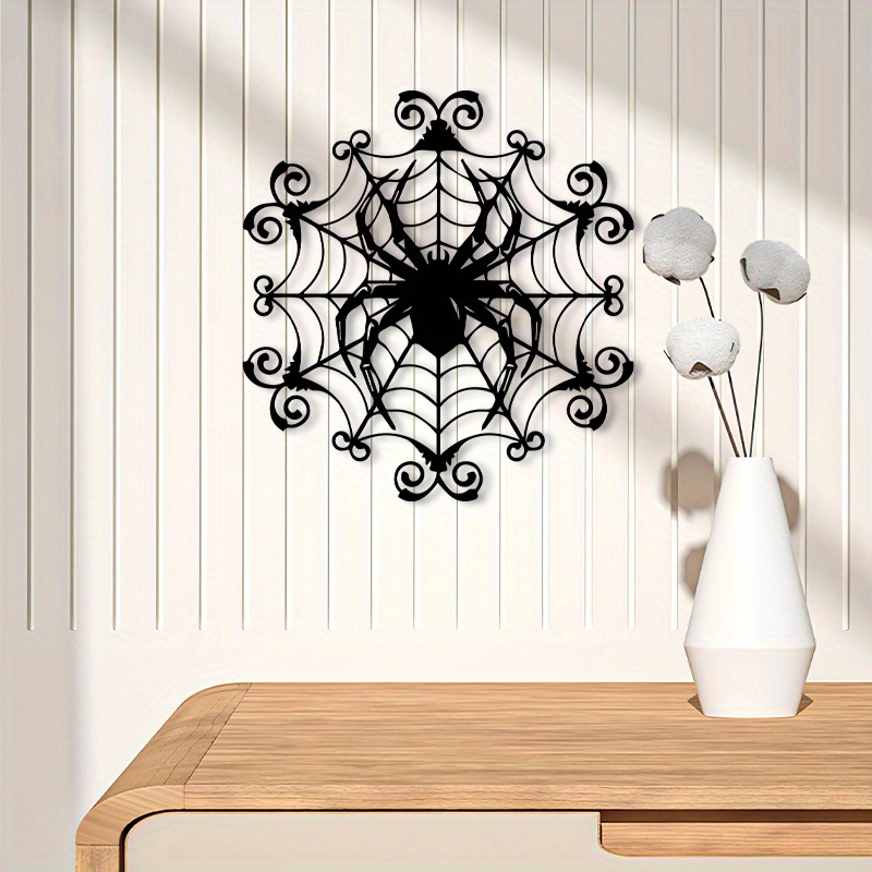 1 decoración de pared de metal - Spider Web Halloween Decoration reseña y precio