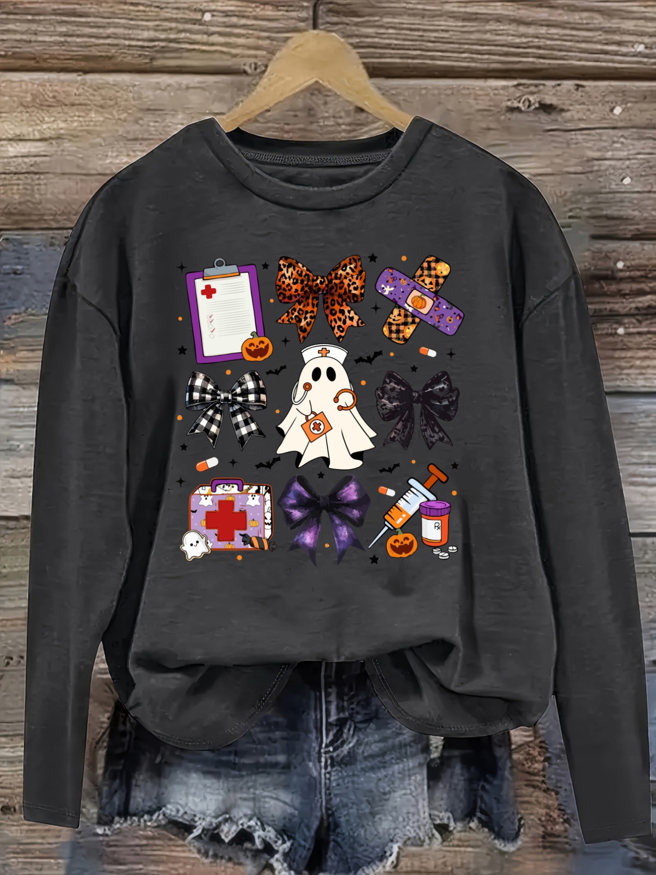 Camiseta Casual de Manga Larga - Halloween Costume Adult reseña y precio