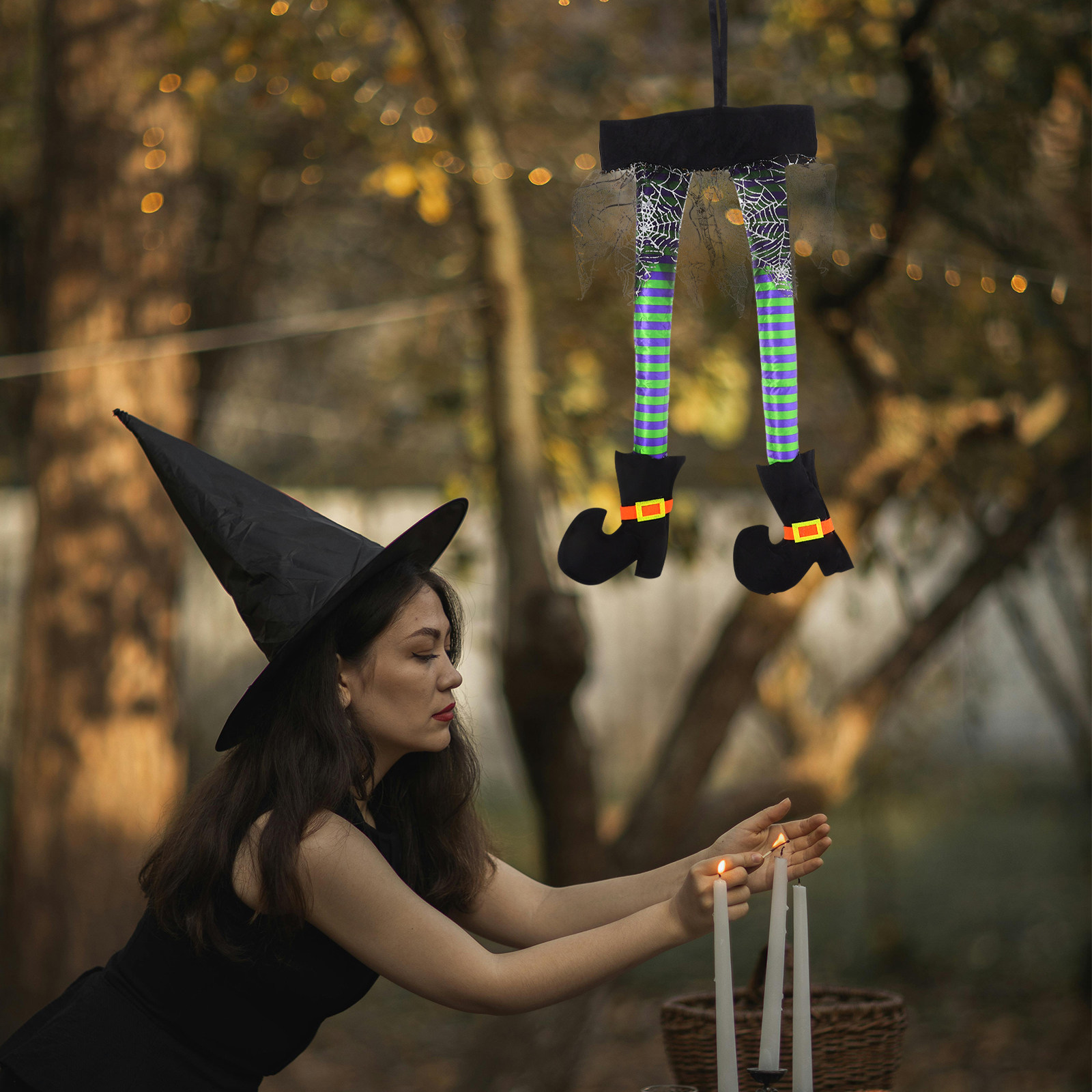 Decoración de Halloween: Patas - Spider Web Halloween Decoration reseña y precio