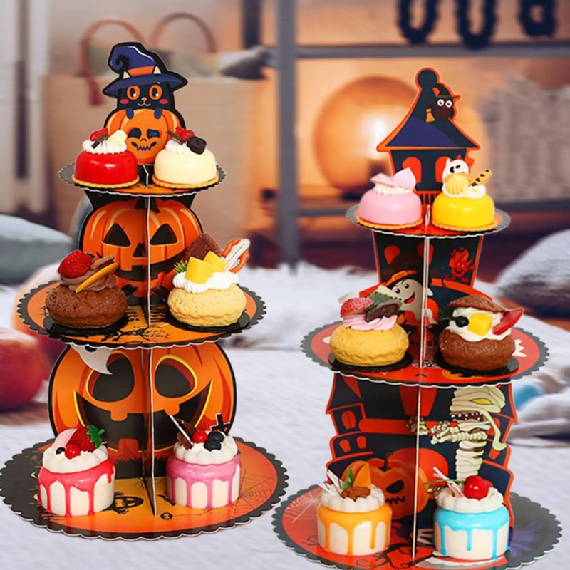 1-4 Unidades Soporte de Postre - Spider Web Halloween Decoration reseña y precio
