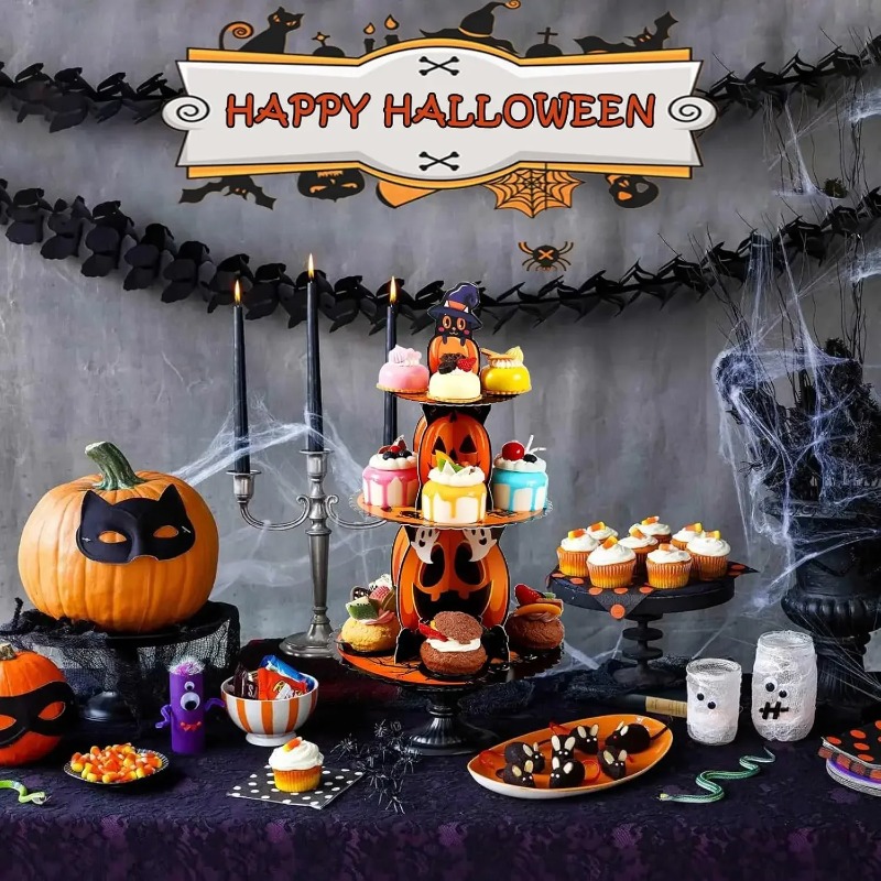 1-4 Unidades Soporte de Postre - Spider Web Halloween Decoration reseña y precio