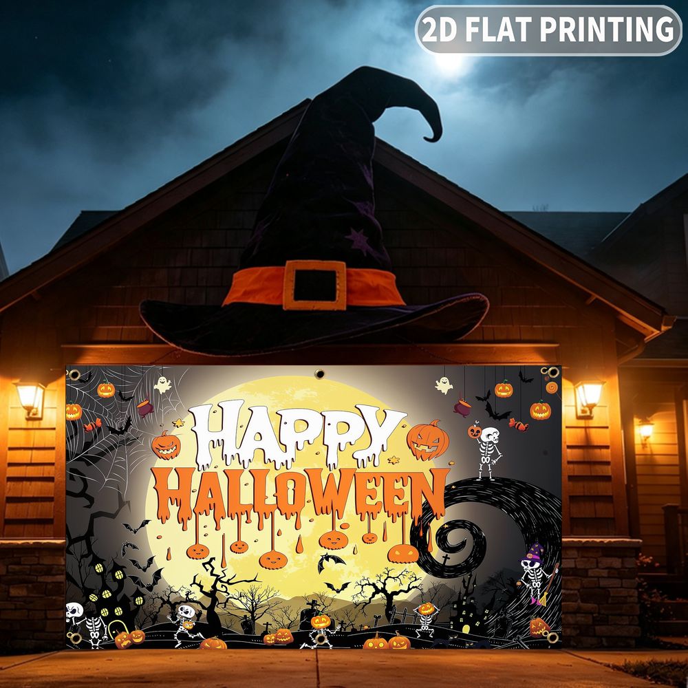 1 pieza de pancarta plana 2D p - Halloween Skeleton Decoration reseña y precio