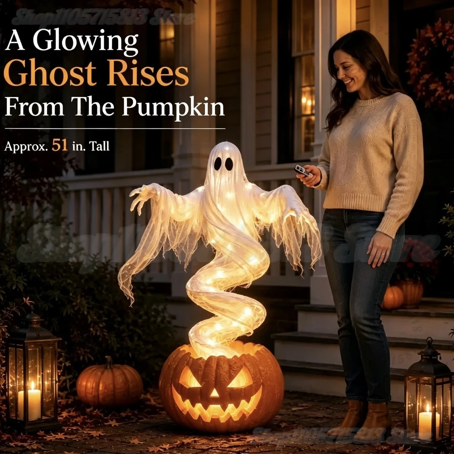 Lámpara de jardín con forma de - Halloween Pumpkin Decor Led reseña y precio