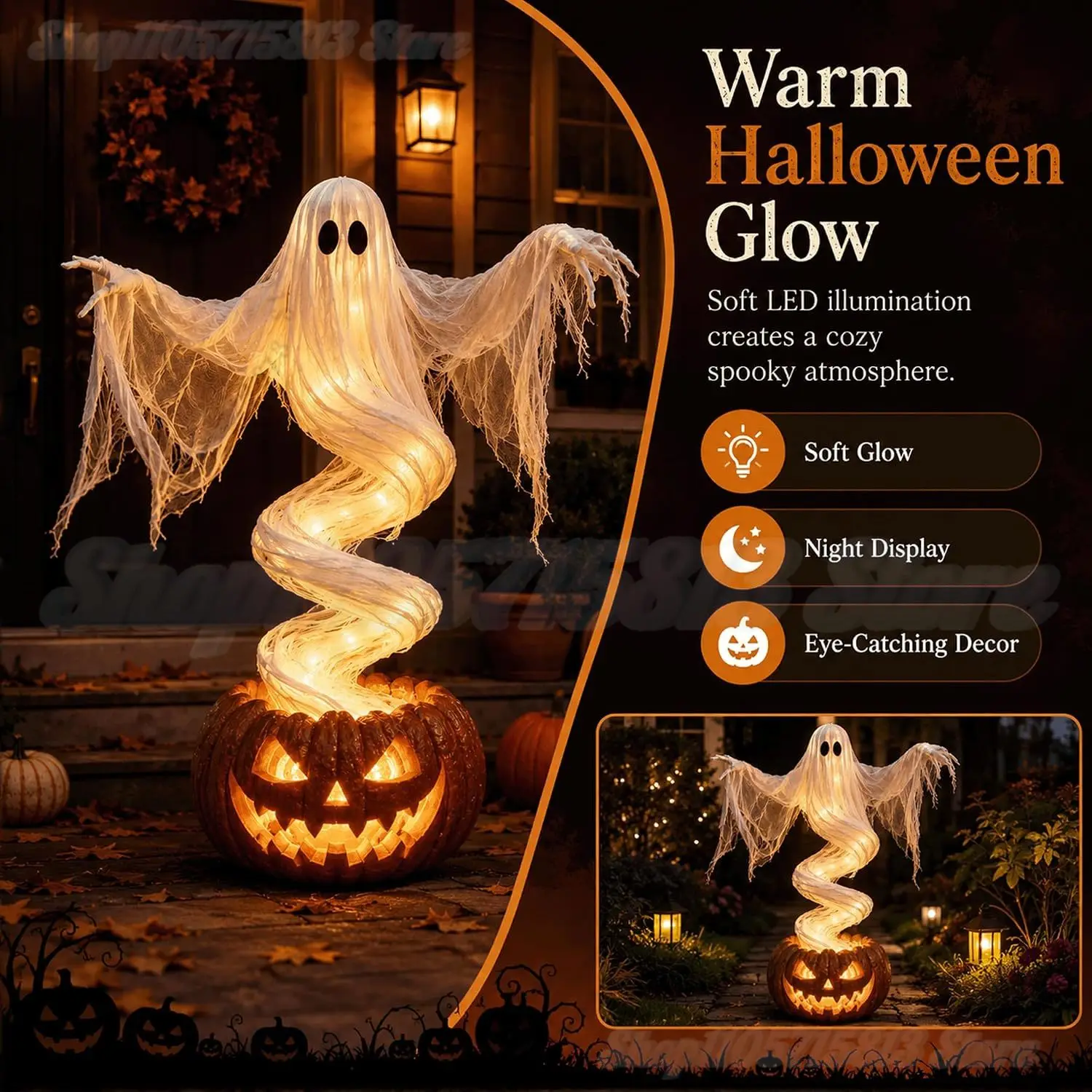 Lámpara de jardín con forma de - Halloween Pumpkin Decor Led reseña y precio