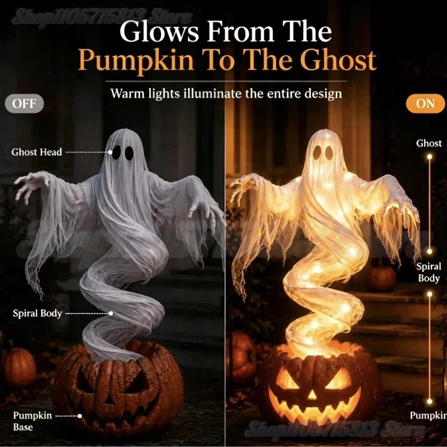 Lámpara de jardín con forma de - Halloween Pumpkin Decor Led reseña y precio