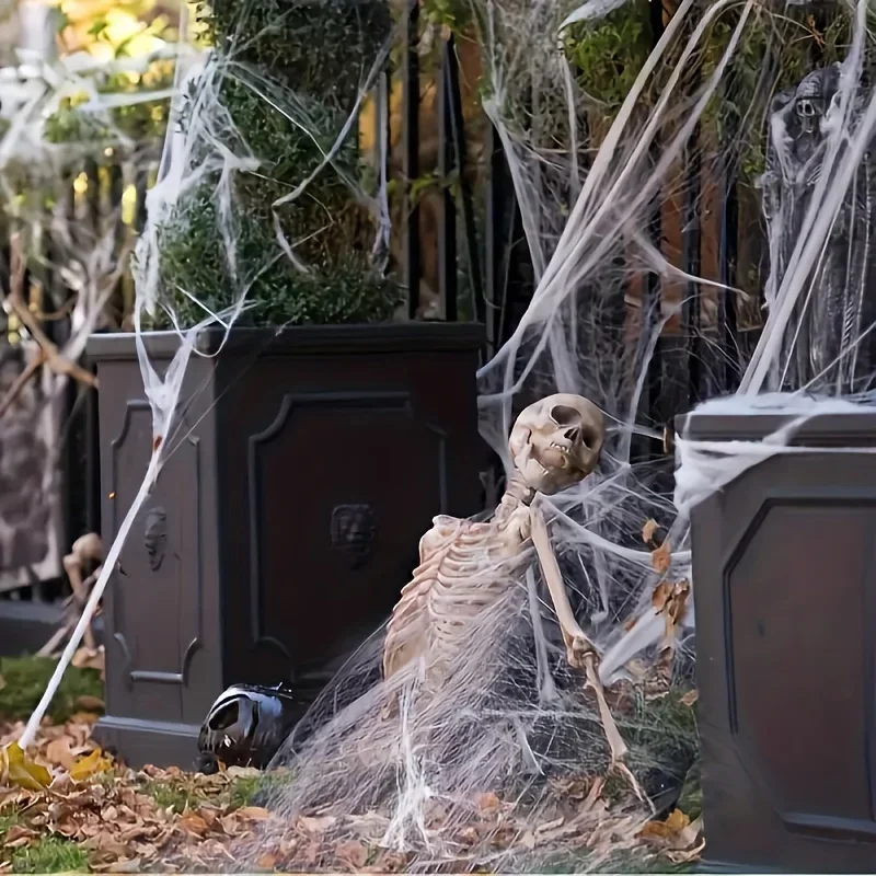 Telarañas elásticas con 2 arañ - Spider Web Halloween Decoration reseña y precio