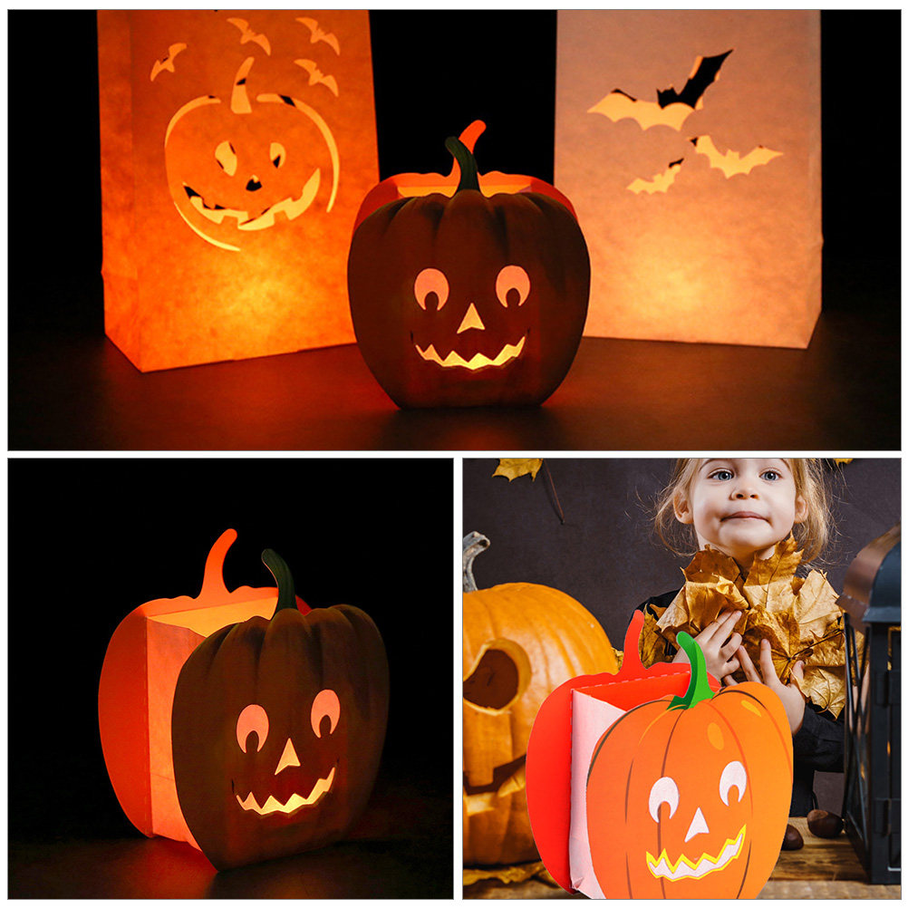 12 bolsas con forma de calabaz - Pumpkin Lantern Halloween reseña y precio