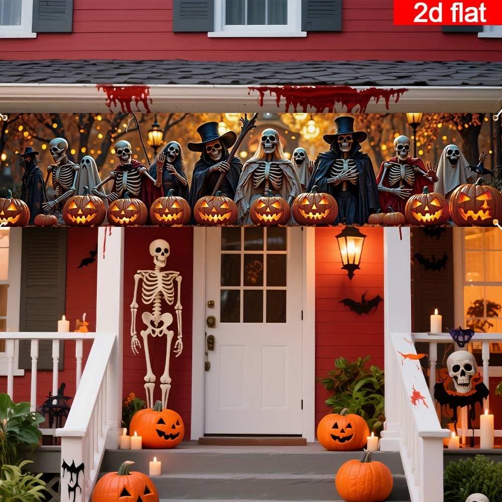 Bandera de Halloween con Esque - Halloween Skeleton Decoration reseña y precio