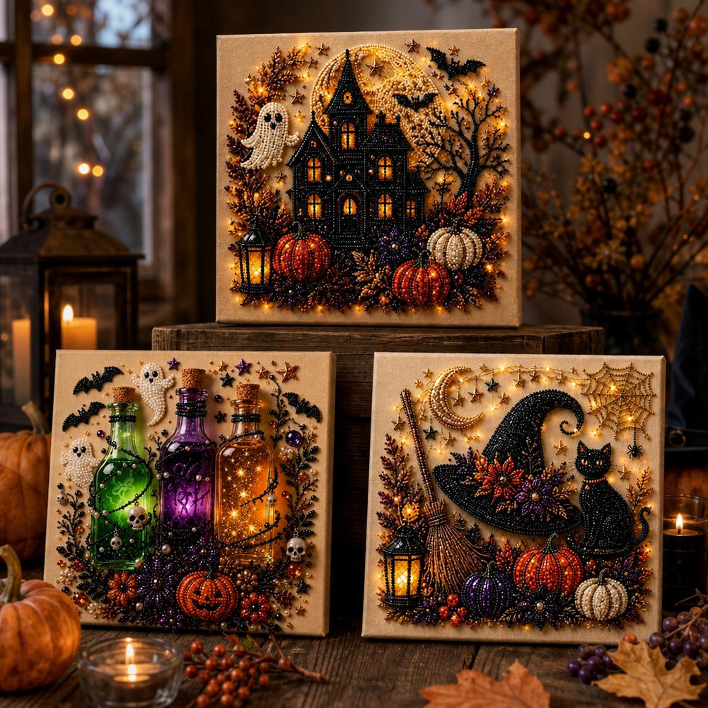 Kit de Arte 3D con Perlas de F - Pumpkin Lantern Halloween reseña y precio
