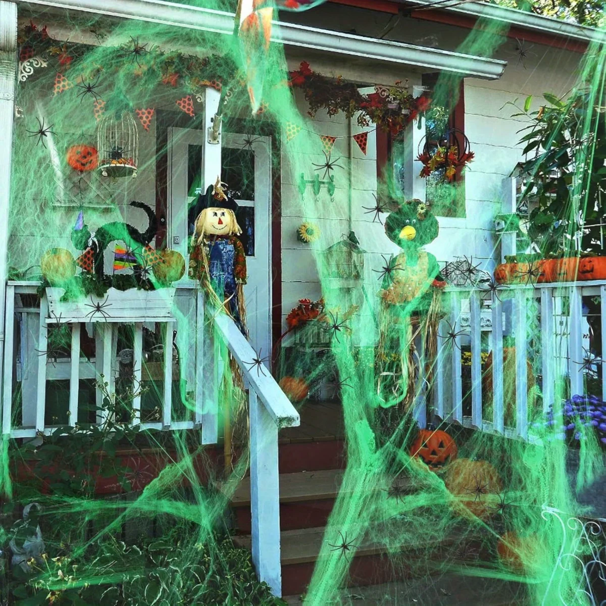 1-20PCS Decoración de Hallowee - Spider Web Halloween Decoration reseña y precio