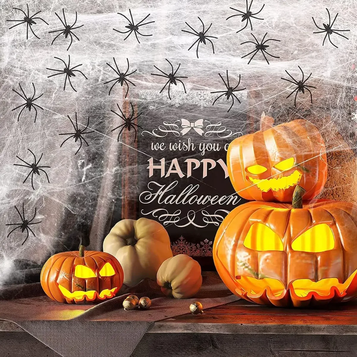 1-20PCS Decoración de Hallowee - Spider Web Halloween Decoration reseña y precio