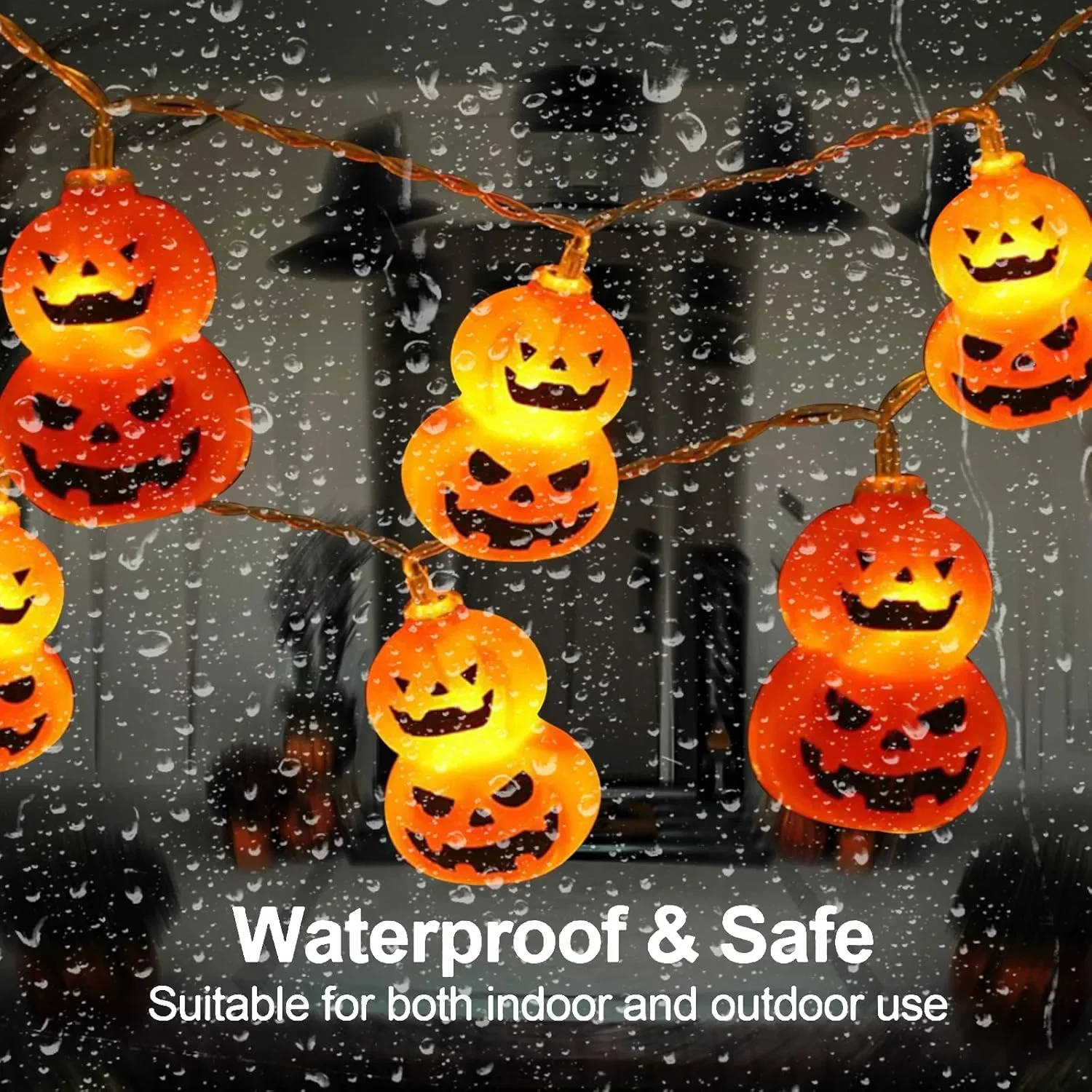 Guirnalda de luces con forma d - Halloween Led String Lights Orange reseña y precio