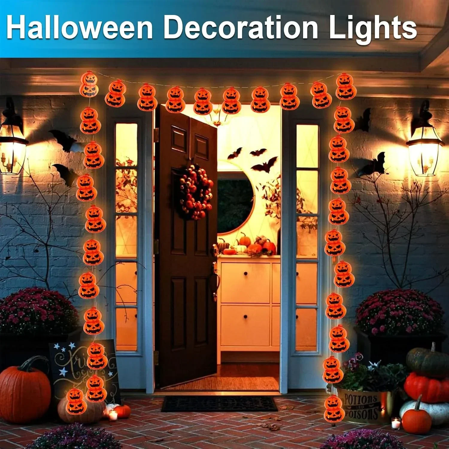 Guirnalda de luces con forma d - Halloween Led String Lights Orange reseña y precio