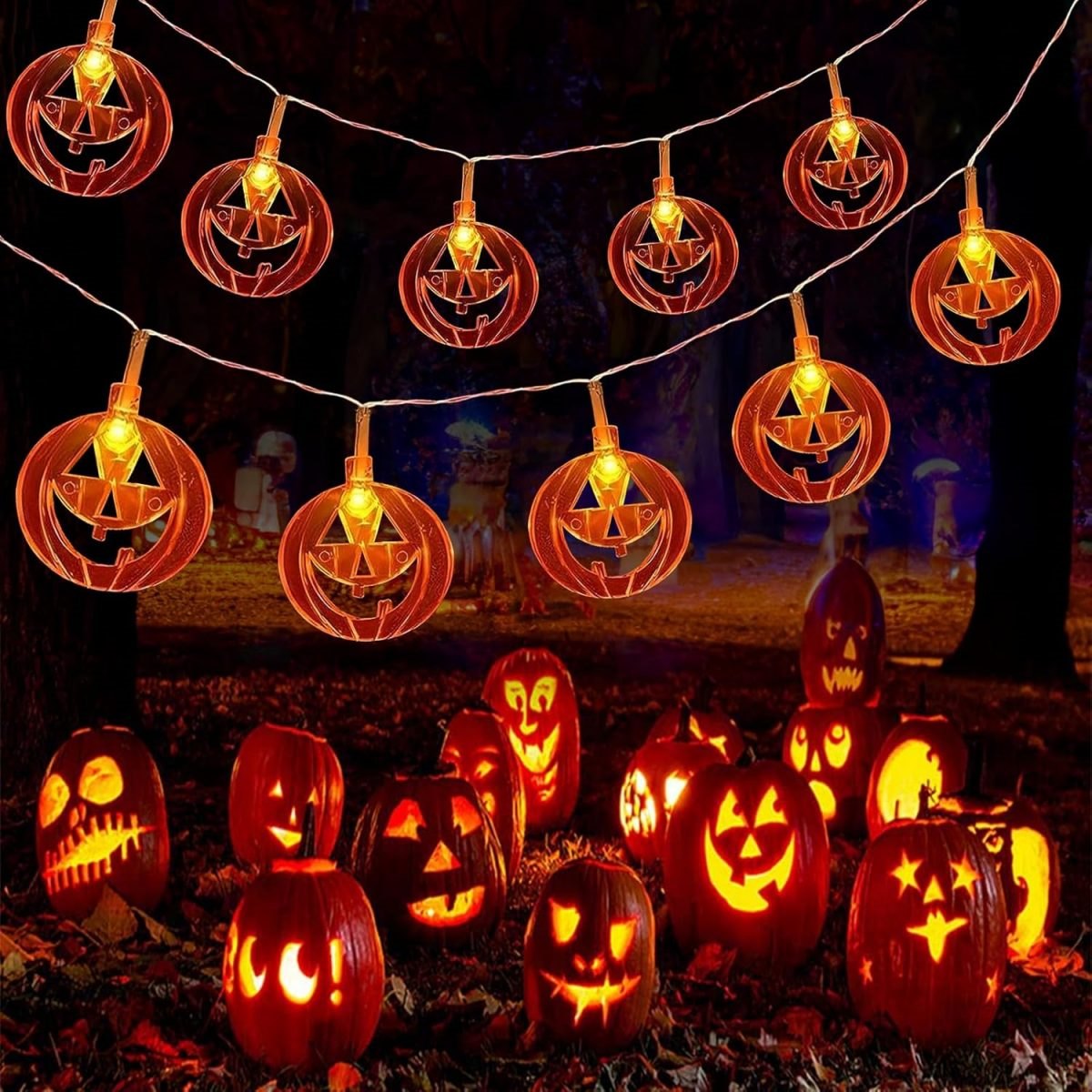 Guirnalda de luces de calabaza - Halloween Led String Lights Orange reseña y precio