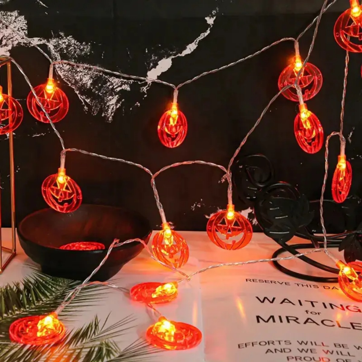 Guirnalda de luces de calabaza - Halloween Led String Lights Orange reseña y precio