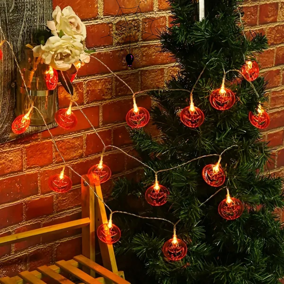 Guirnalda de luces de calabaza - Halloween Led String Lights Orange reseña y precio