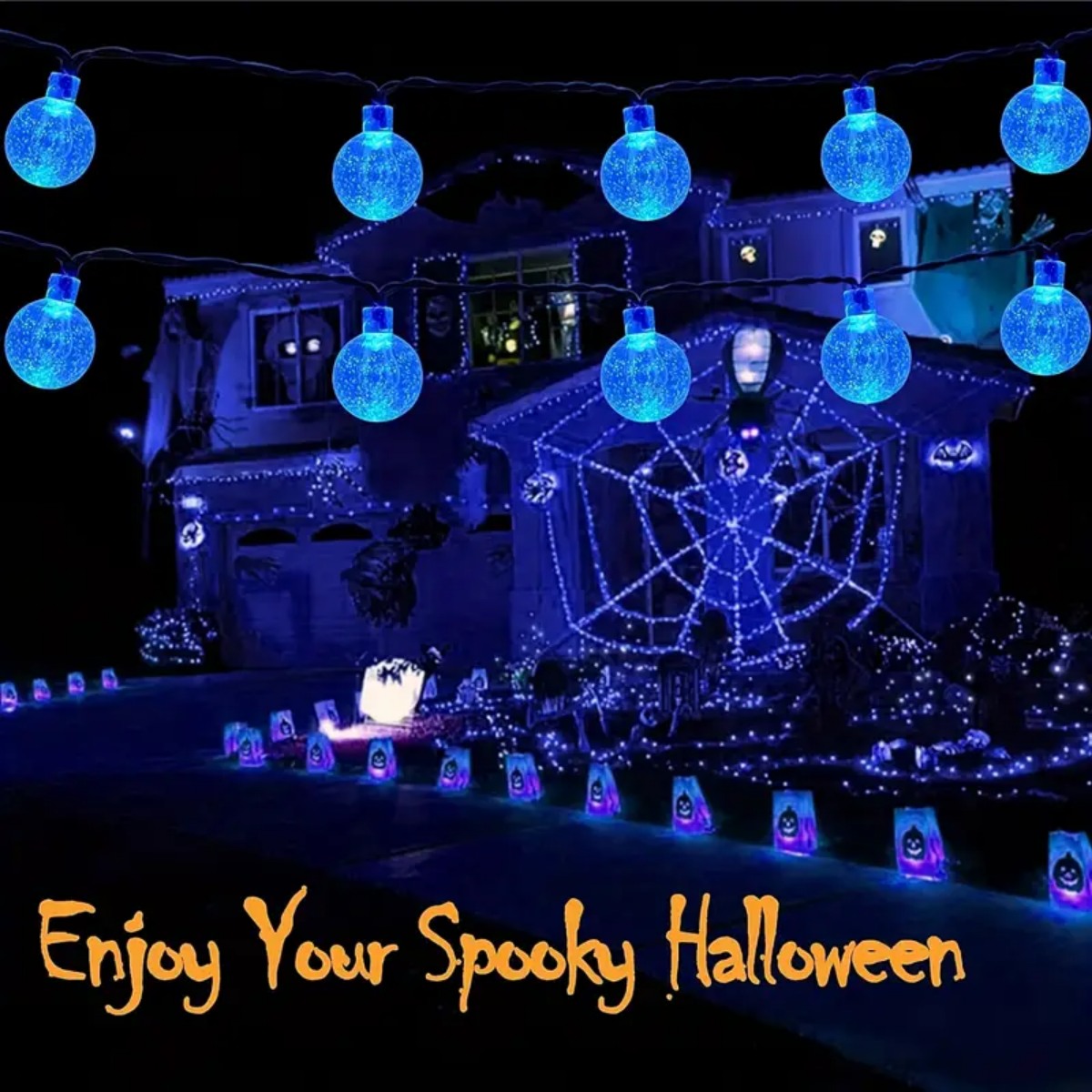 Guirnalda de luces alimentadas - Halloween Led String Lights Orange reseña y precio