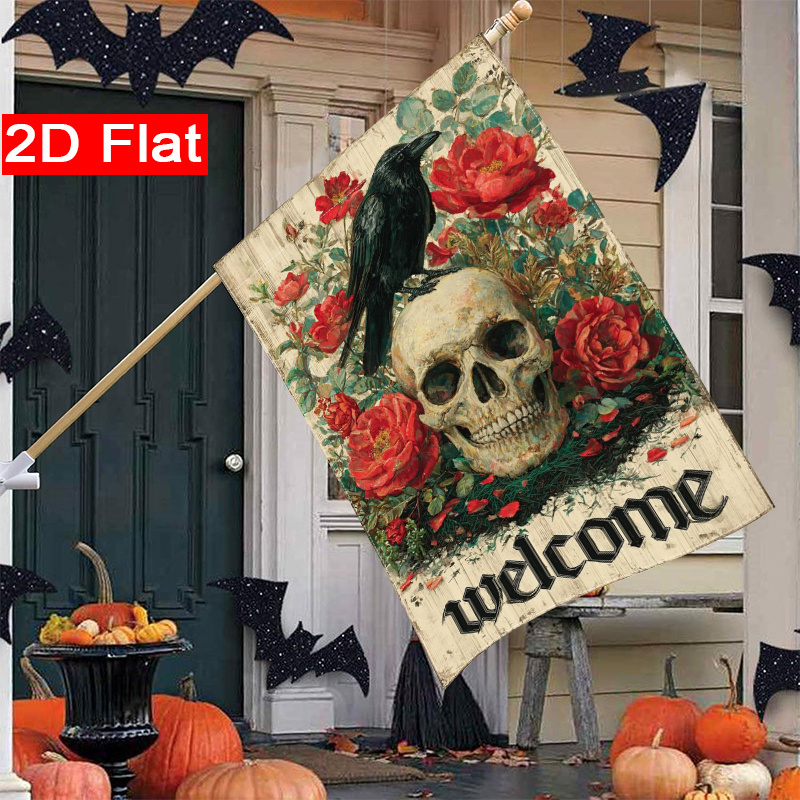Bandera de jardín con diseño d - Halloween Skeleton Decoration reseña y precio