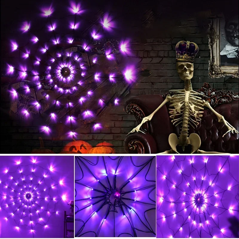 Guirnalda de luces LED para Ha - Spider Web Halloween Decoration reseña y precio