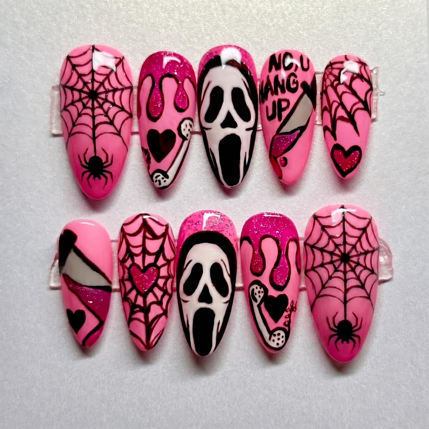 Uñas postizas de Halloween, uñ - Spider Web Halloween Decoration reseña y precio
