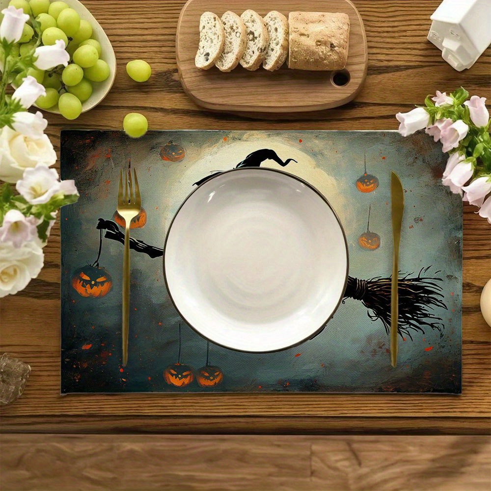 Juego de 4 manteles individual - Pumpkin Lantern Halloween reseña y precio