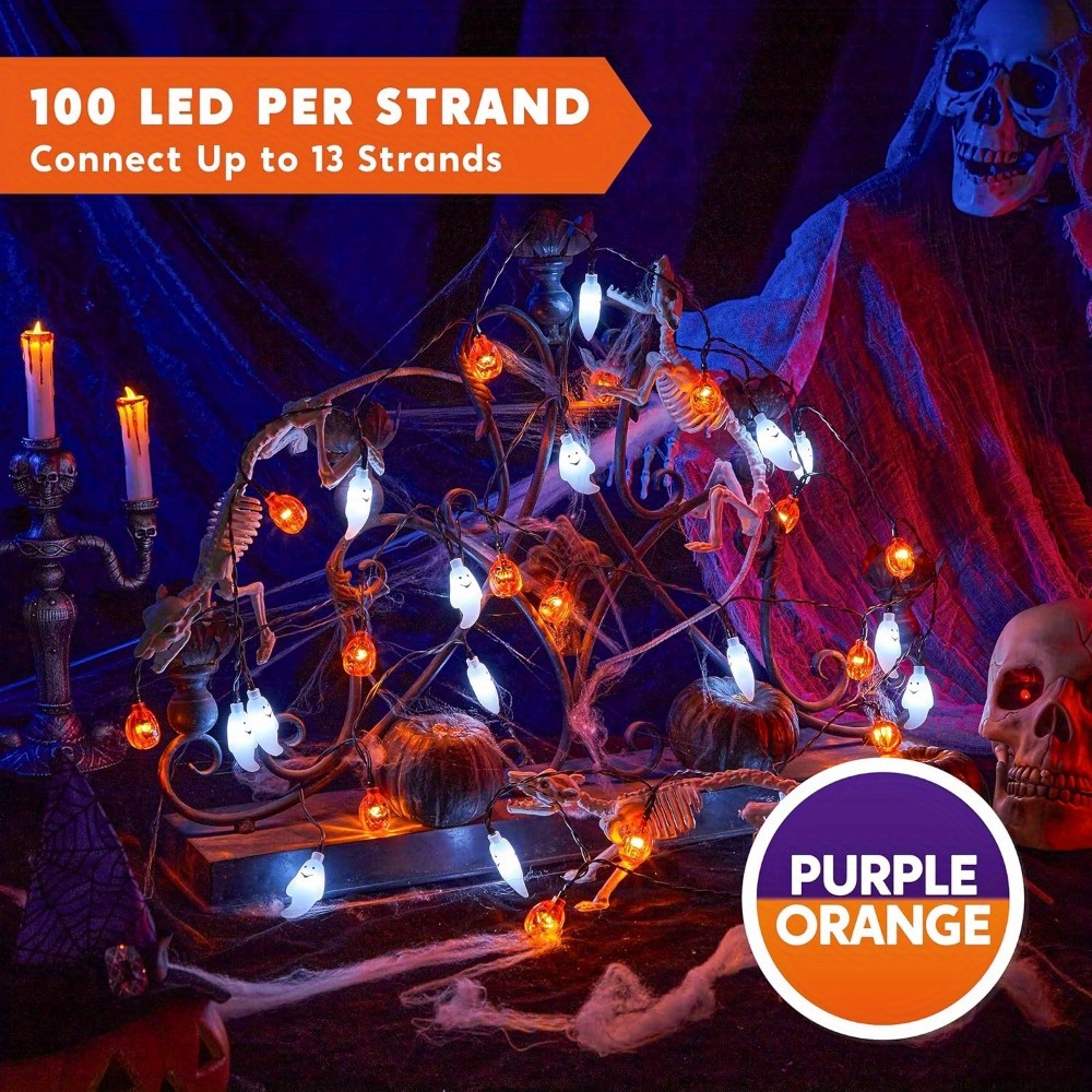 Guirnalda de luces LED de 19.7 - Halloween Led String Lights Orange reseña y precio