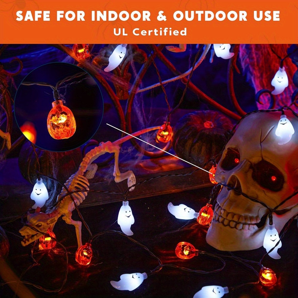 Guirnalda de luces LED de 19.7 - Halloween Led String Lights Orange reseña y precio