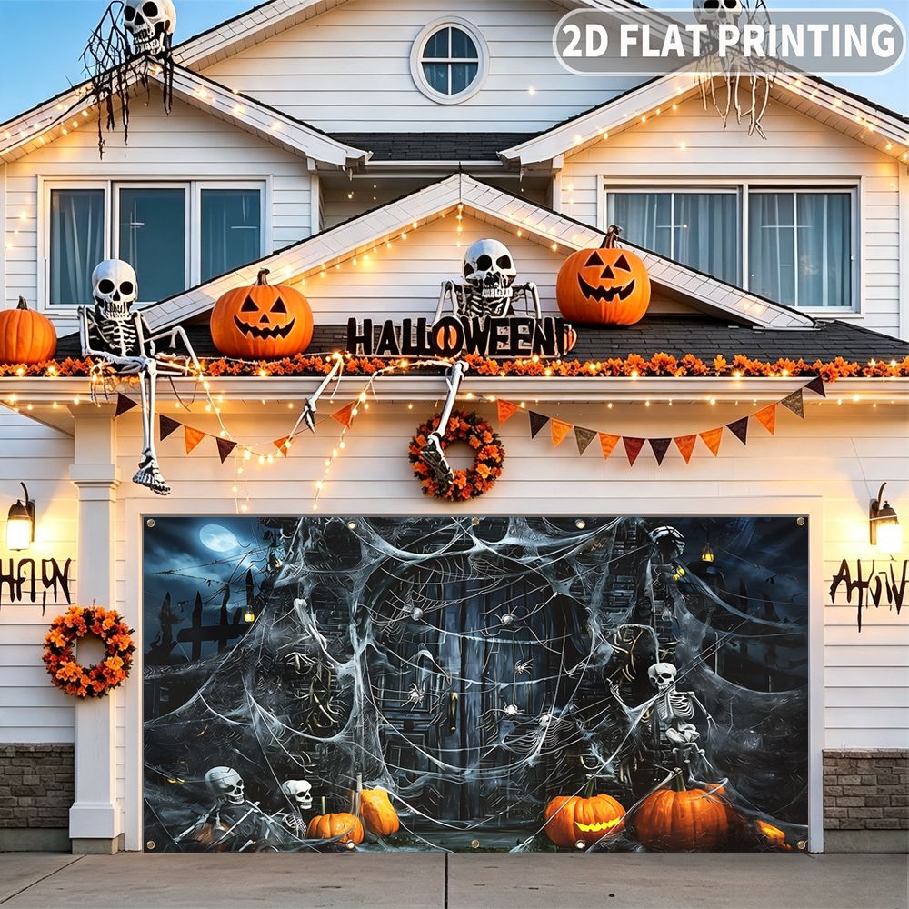 1 pieza de pancarta plana 2D p - Spider Web Halloween Decoration reseña y precio