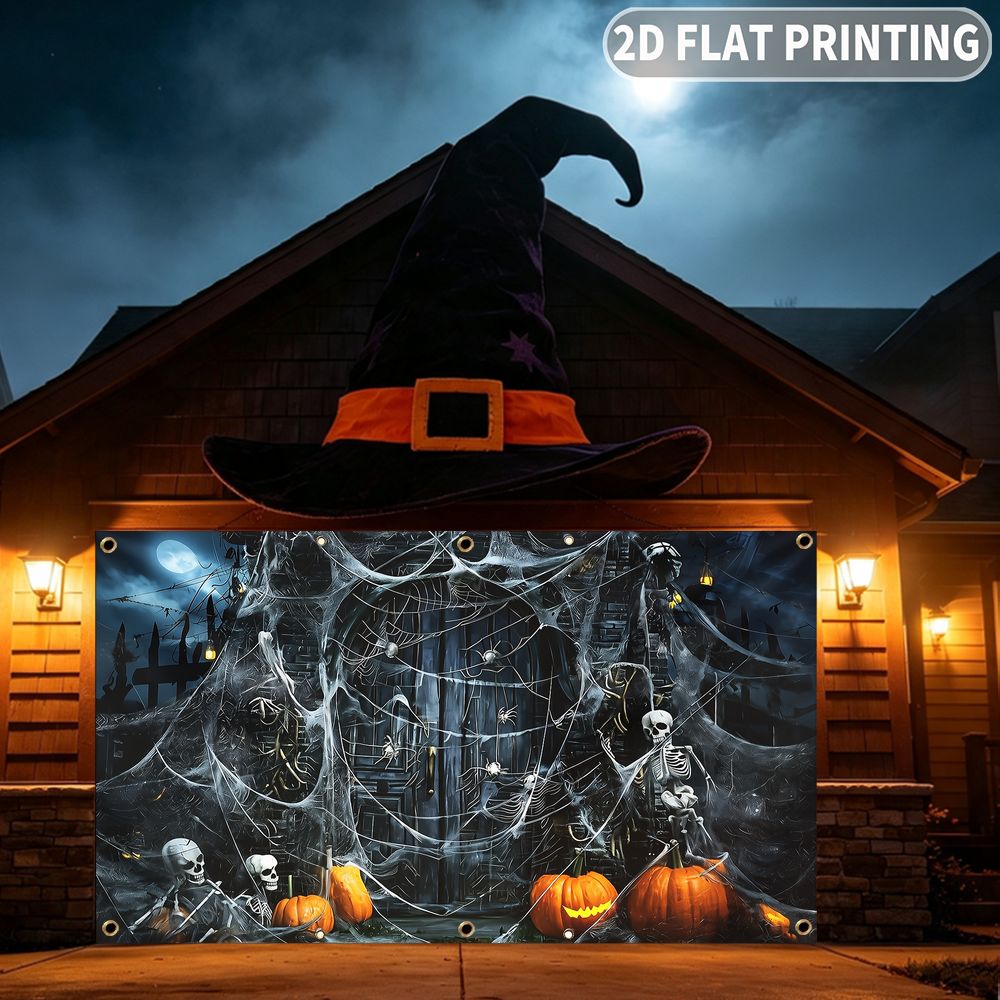 1 pieza de pancarta plana 2D p - Spider Web Halloween Decoration reseña y precio