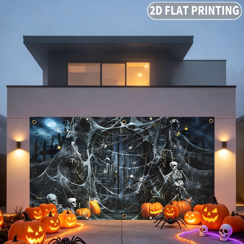 1 pieza de pancarta plana 2D p - Spider Web Halloween Decoration reseña y precio