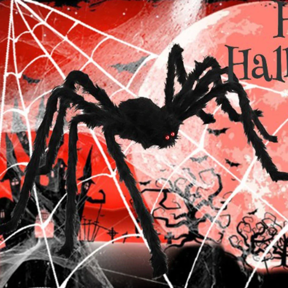 1-2 unidades de araña de peluc - Spider Web Halloween Decoration reseña y precio